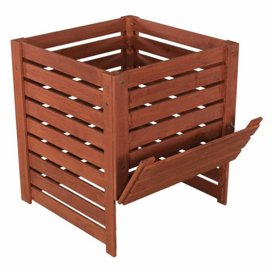 Solid Wood 90-Gallon Compost Bin with Removable Top and Hinged Side Panel FastFurnishings