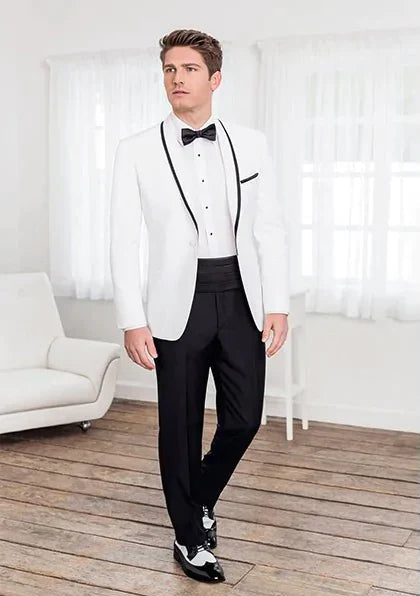 "Xavier" White Tuxedo Jacket Tux-USA