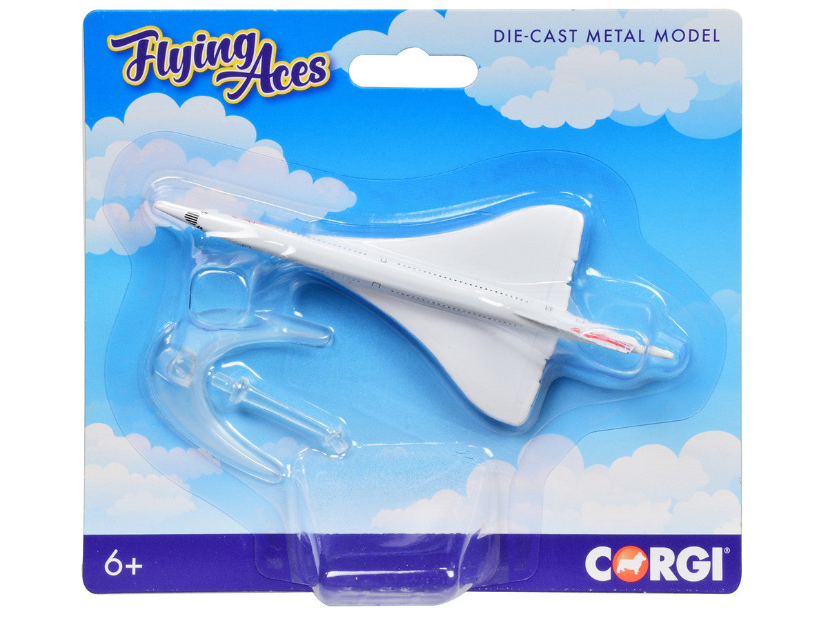 BAe/Aerospatiale Concorde Commercial Aircraft "British Airways" White "Flyin Aces" Series Diecast Model by Corgi-1