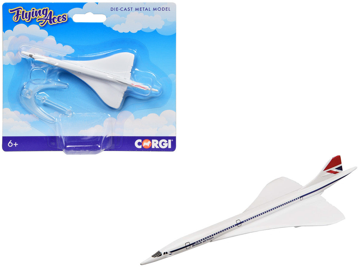 BAe/Aerospatiale Concorde Commercial Aircraft "British Airways" White "Flyin Aces" Series Diecast Model by Corgi-2