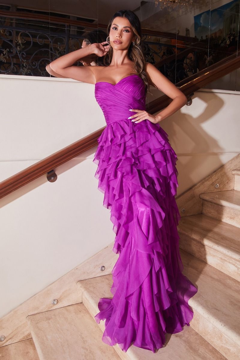 Ruffled A-Line Dress Tux-USA