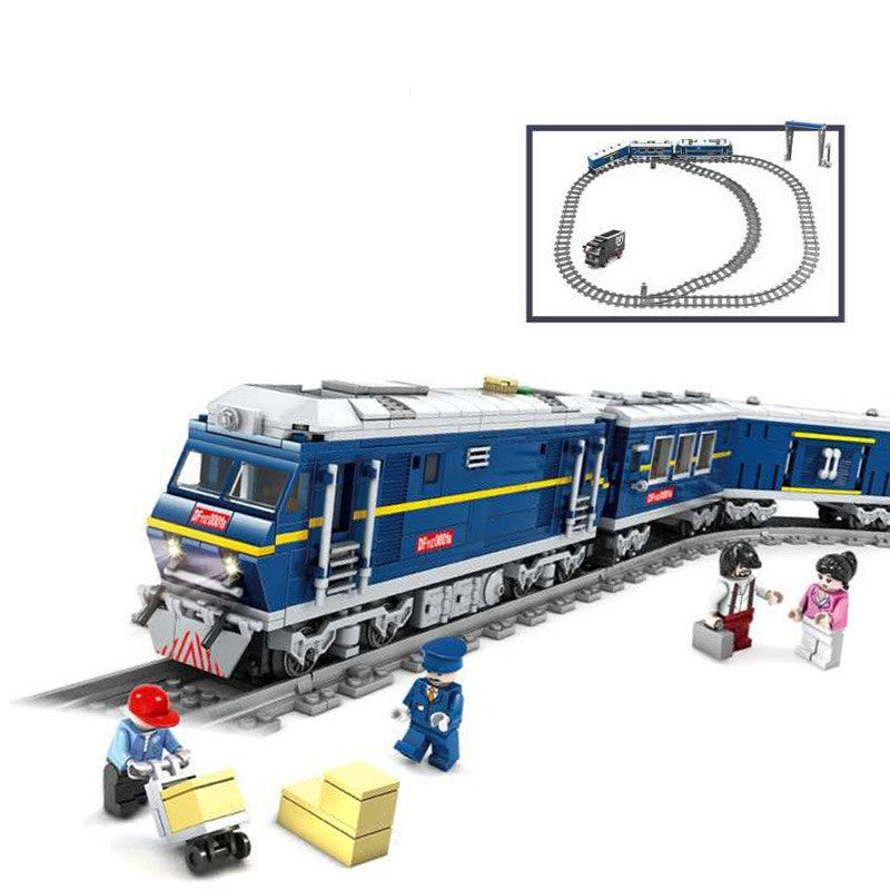 Electric Rail Train Model Children Education Small Particles Assembled Building Block Toys CJD