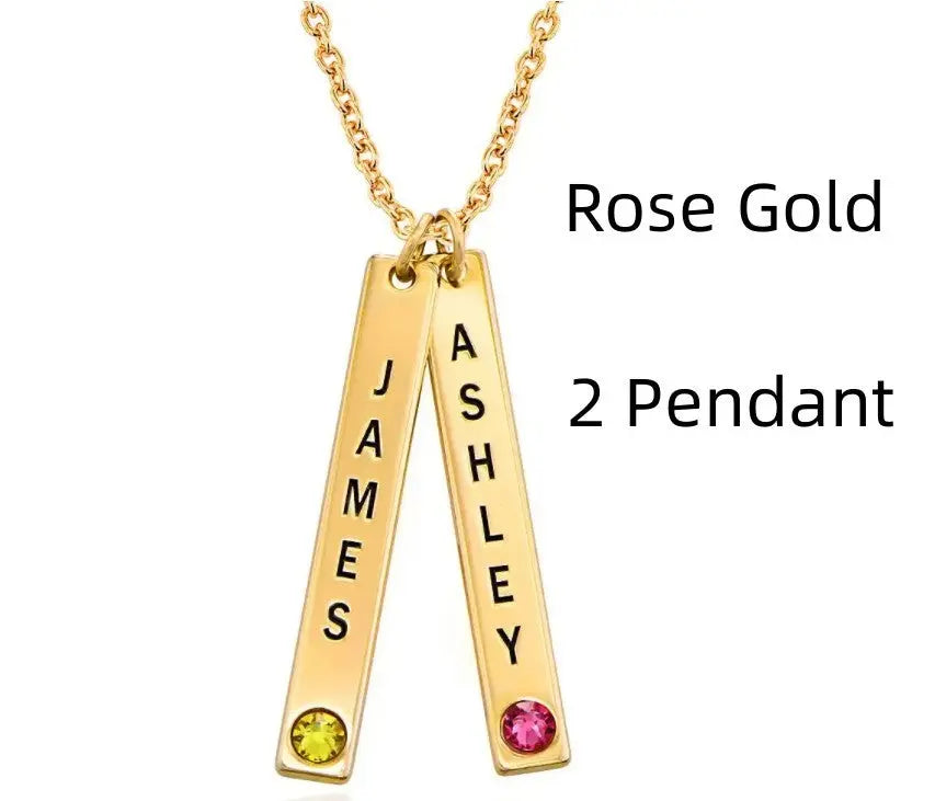 Personalized Vertical Necklace, Mother's Day Gift Maiden-Art