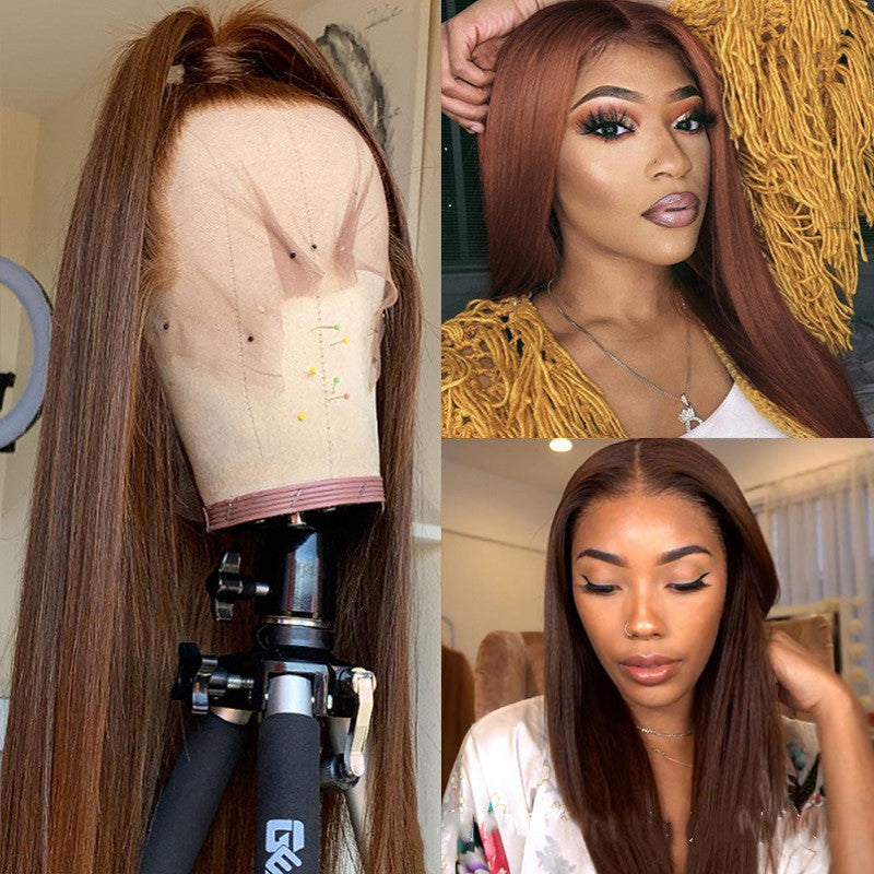 Brown Color Human Hair Wigs Human Hair Wig CJD
