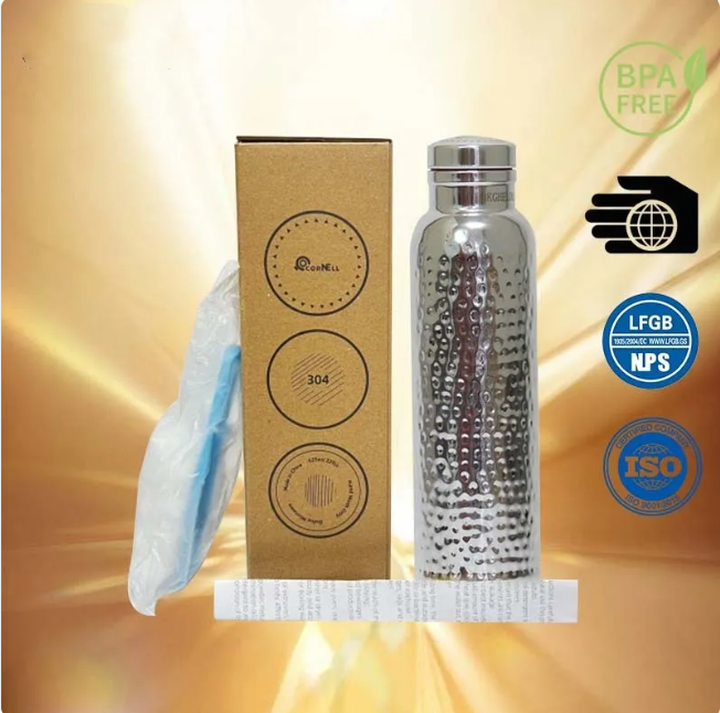 Electroplated Gold Textured Sports Water Bottle LadyShow.Store