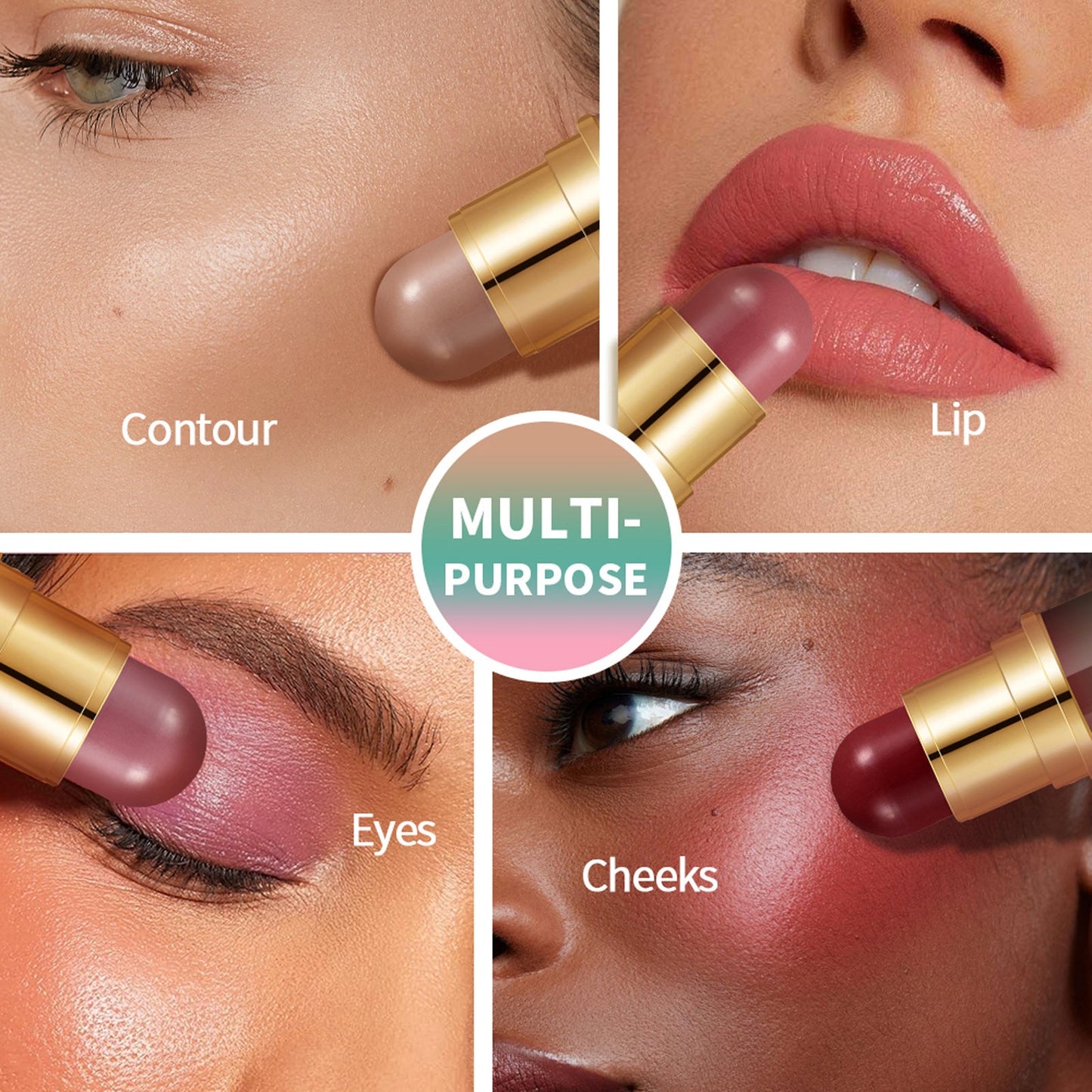 Natural Nude Makeup Double-headed Three-dimensional Face Repair Blush Stick CJD
