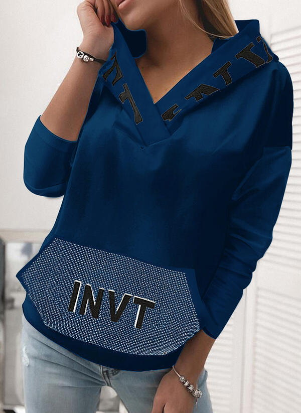 Pocket Hooded Letter Pullover Sweatshirt Best YouTube Store