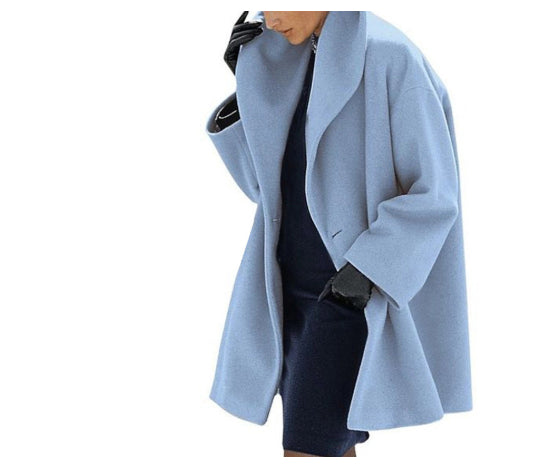 Women's Trendy Clothes Multi-color Round Neck Loose Sweater Woolen Coat Solid Casual Coat For Autumn And Winter LadyShow.Store