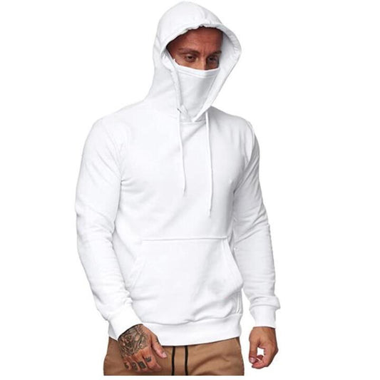 Men's Solid Color Plus Fleece Hoodie Sweatshirt LadyShow.Store