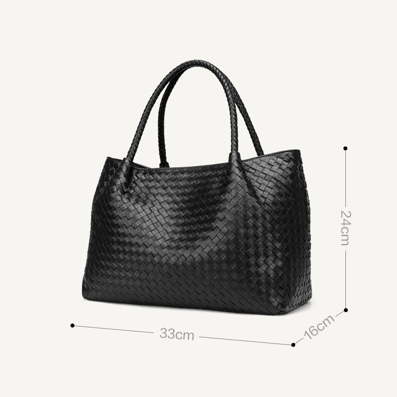 Handmade Sheepskin Woven Handbag For Women CJD