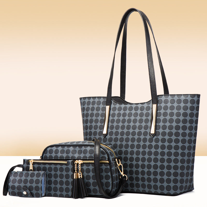 Fashion Polka Dot Four-piece Mother-in-law Bag With Tassel Crossbody Best YouTube Store