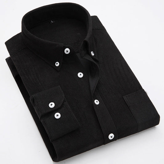 Men's Thin Corduroy Long Sleeve Shirt for Winter Pi-Mart