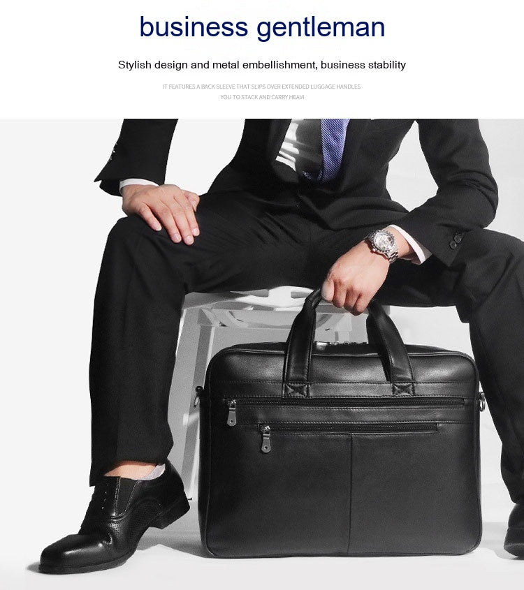 Leather Handbag Briefcase Napa Leather Comfortable Texture Men's Real-leather Bag CJD