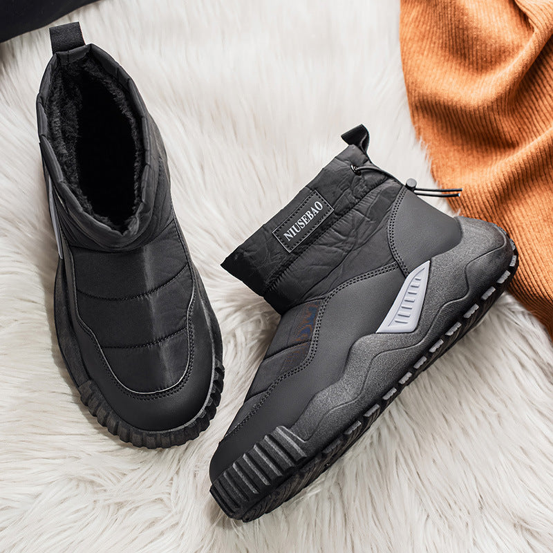 Warm Outdoor Casual Cotton Boots Stylish Mid-top Warm Men's Shoes Best YouTube Store