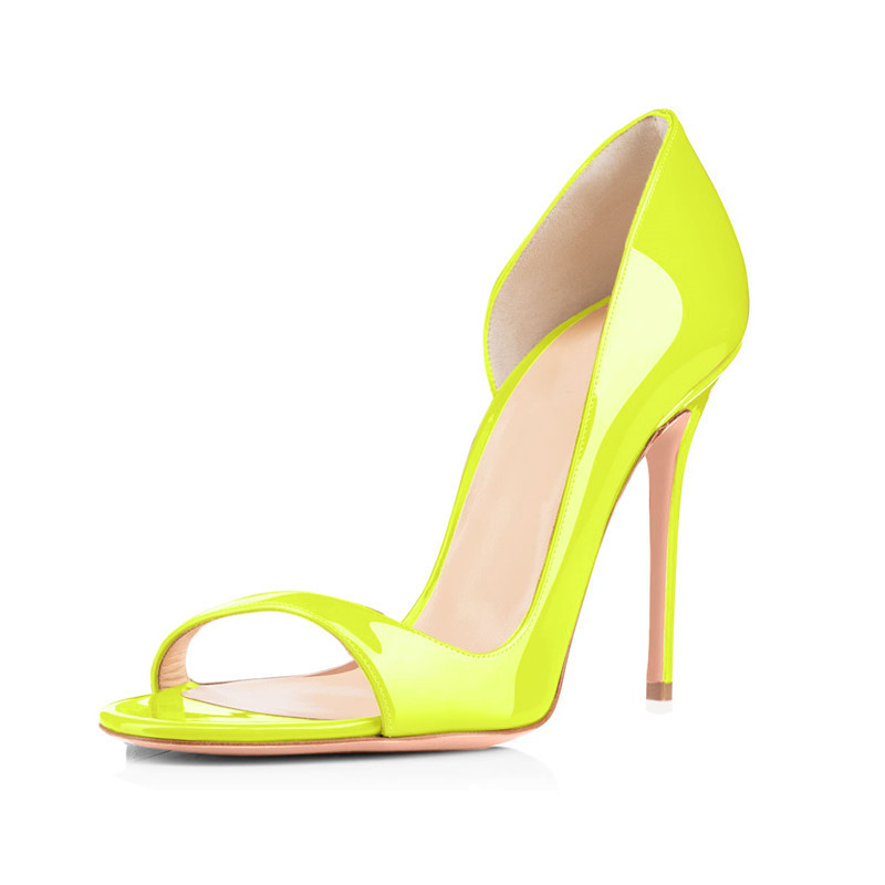 Pure Color Gradient Patent Leather Stiletto Shoes LadyShow.Store