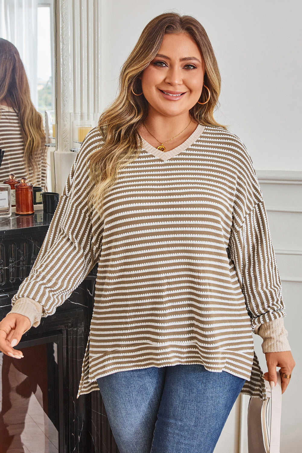 Lilianna Sleeve High Low PLUS Top-0