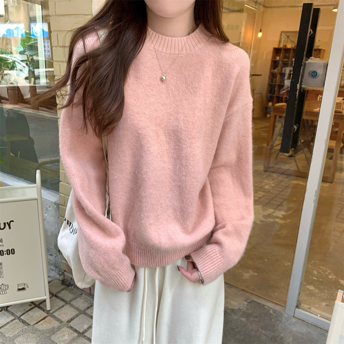 Korean Style Soft Glutinous Loose Candy Color Sweater Best YouTube Store