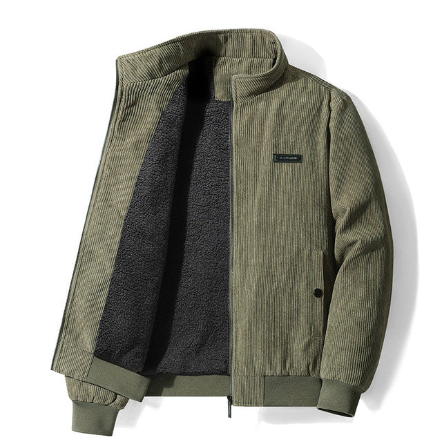 Men's Thickened Corduroy Winter Coat - Large Size Pi-Mart