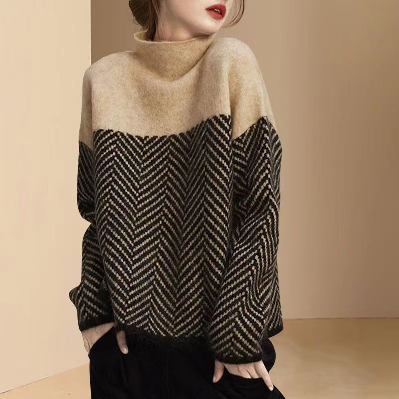 Thickened Turtleneck Bottoming Shirt Autumn And Winter Warm Sweater LadyShow.Store