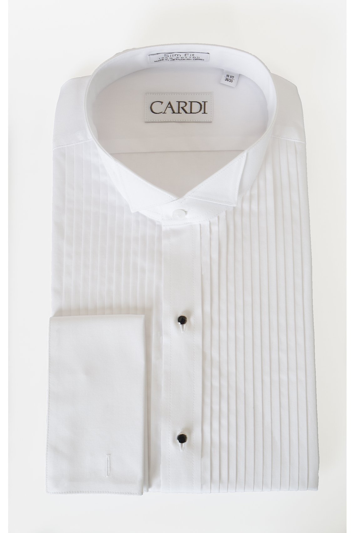"David" White Wingtip Tuxedo Shirt-5