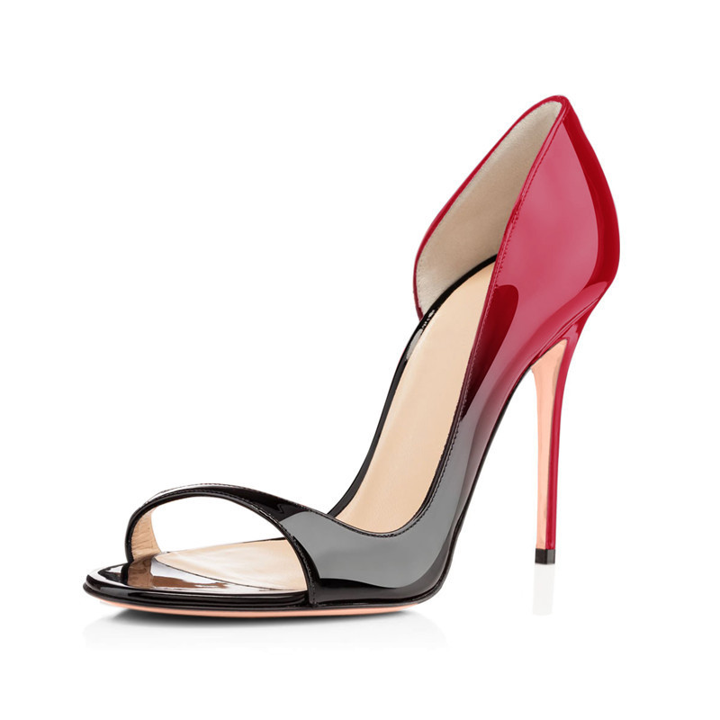Pure Color Gradient Patent Leather Stiletto Shoes LadyShow.Store