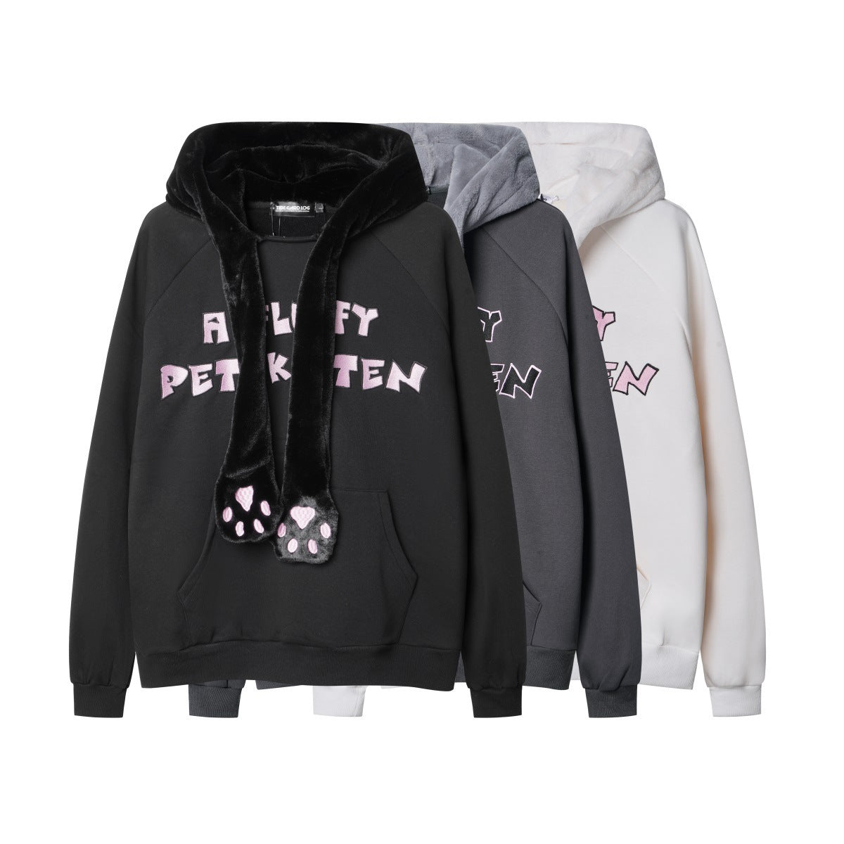 Fleece-lined Hooded Loose Pullover Sweatershirt LadyShow.Store