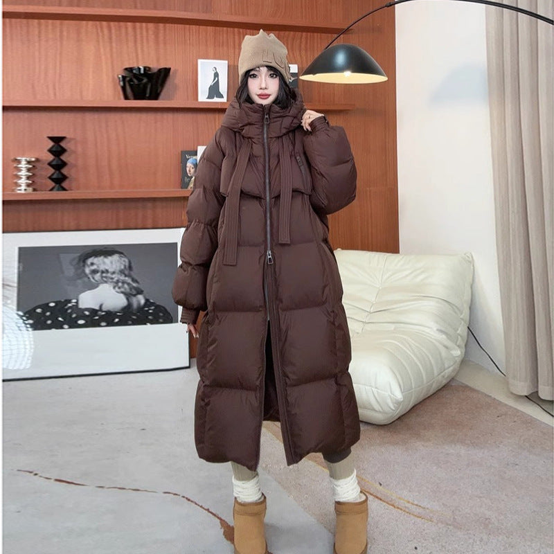 Padded Down Jacket Female Long Below The Knee LadyShow.Store