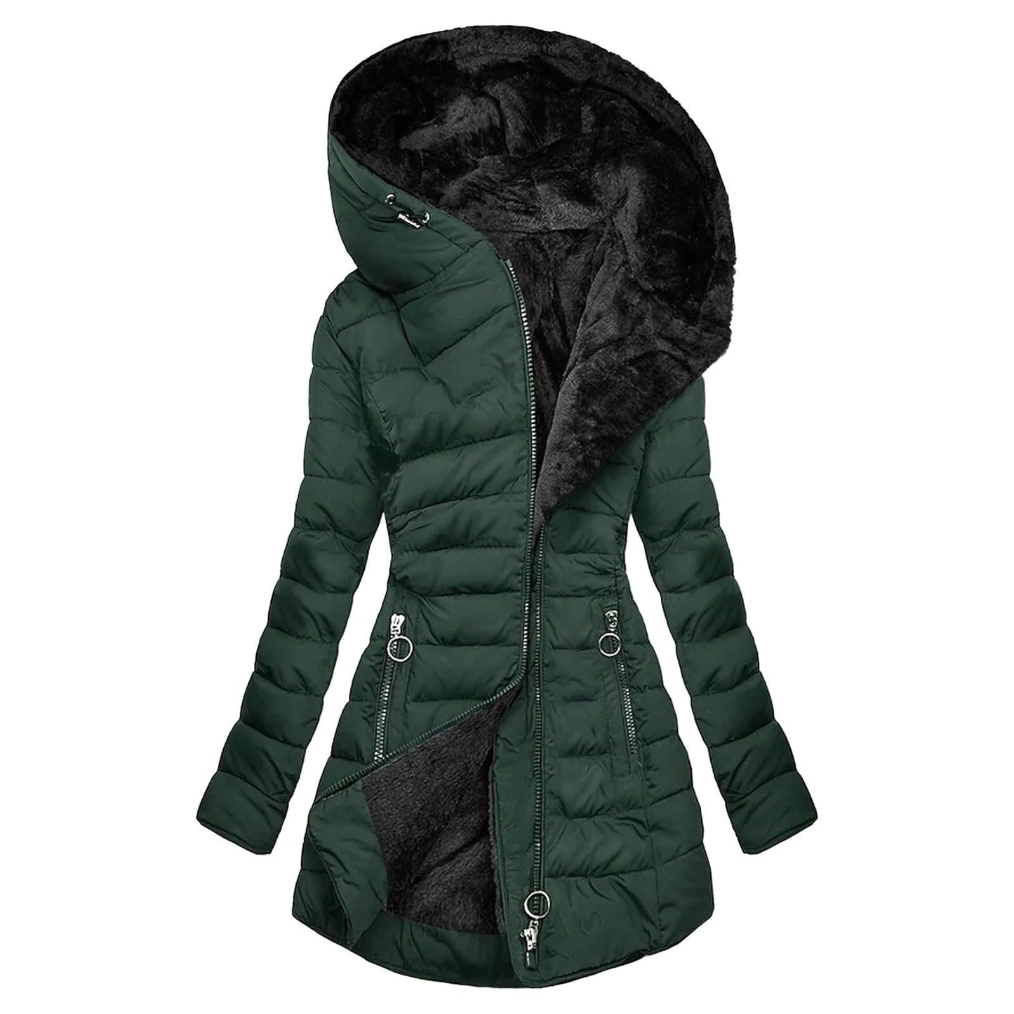 Hooded long-sleeved warm and velvet cotton jacket Accent Plus