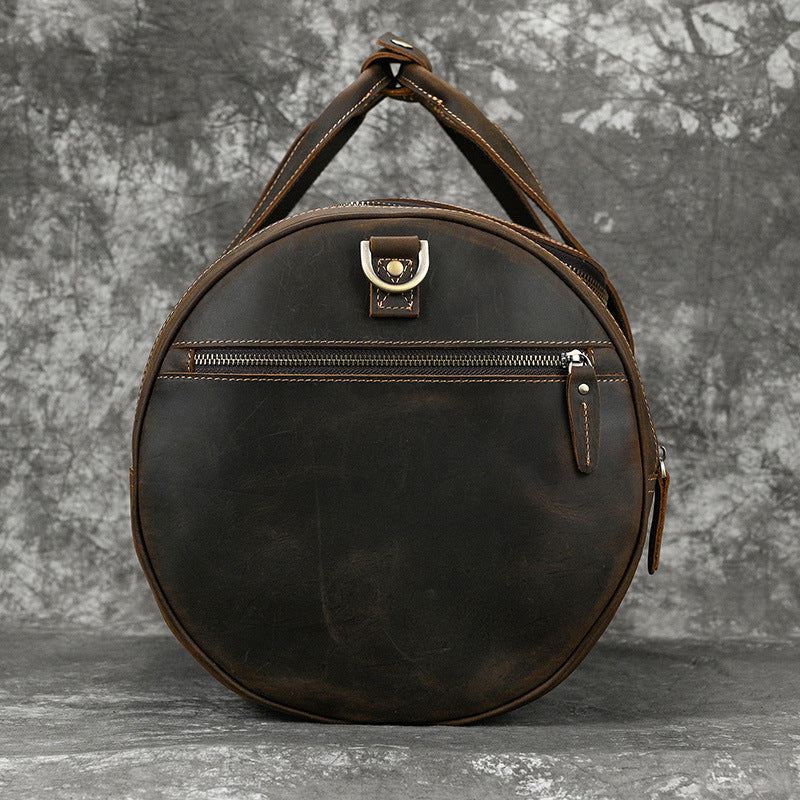 Men's Real-leather Handbag Crazy Horse Leather Vintage Travel Bag CJD