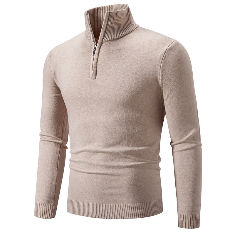 Zip-up Turtleneck Pullover Men's Long Sleeved Sweater LadyShow.Store