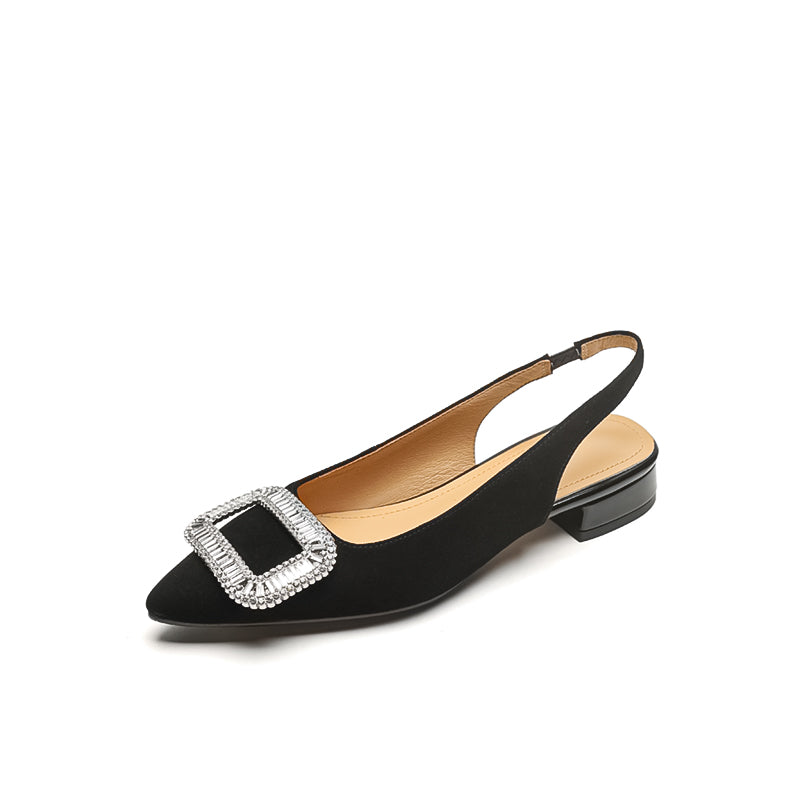 Women's Rhinestone Square Buckle Baotou Sandals Best YouTube Store