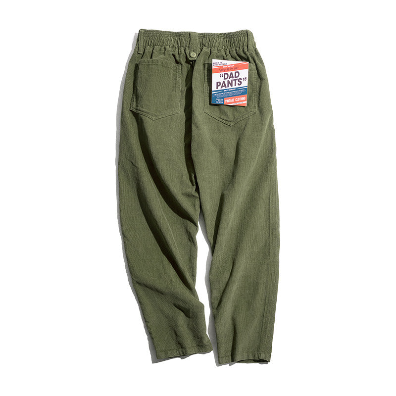 Men's Casual Khaki Corduroy Pants for Autumn/Winter Pi-Mart