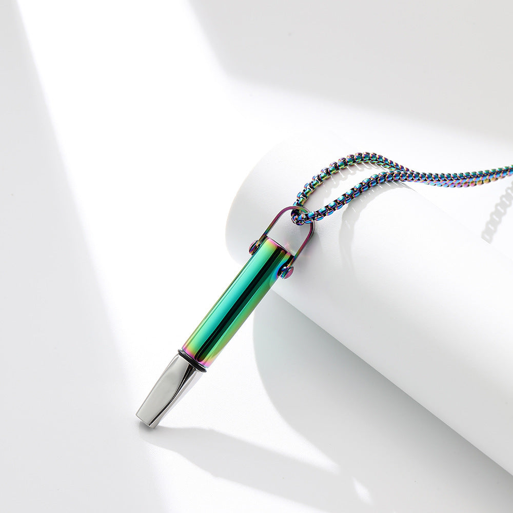 Breathing Resistance Whistle Necklace Round Tube Built-in Cotton Core Best YouTube Store