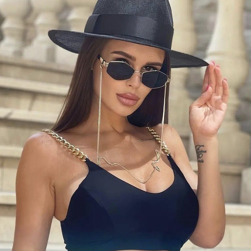 Women's Fashion Personality Chain Korean Style Sunglasses LadyShow.Store
