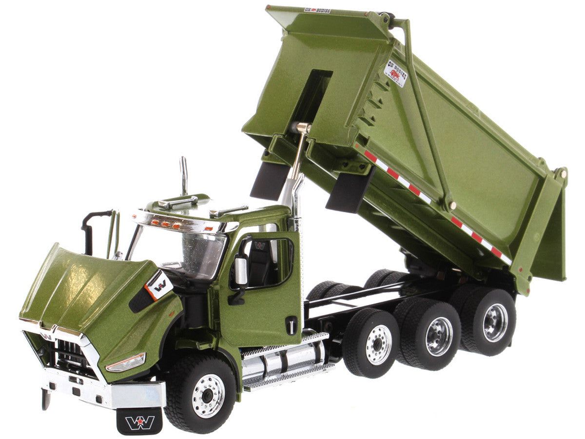 Western Star 49X SBFA OX Bodies Stampede Dump Truck Olive Green Metallic "Transport Series" 1/50 Diecast Model by Diecast Masters-1
