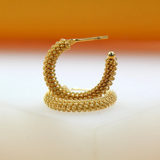 18K Gold Filled Spike Open Hoops MIA Jewelry
