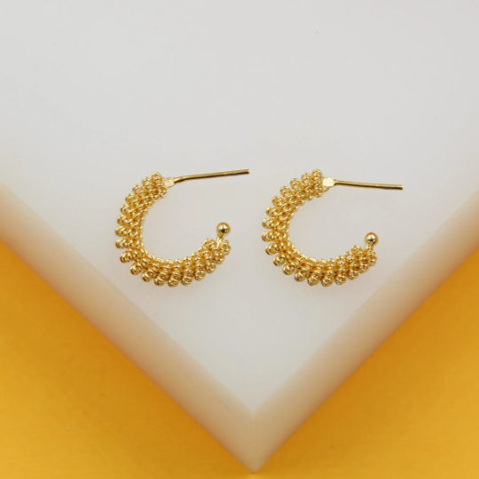 18K Gold Filled Spike Open Hoops MIA Jewelry