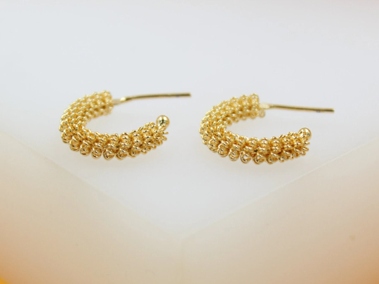 18K Gold Filled Spike Open Hoops MIA Jewelry