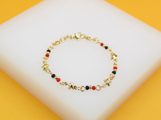 Gold Filled Azabache Beaded Bracelet MIA Jewelry