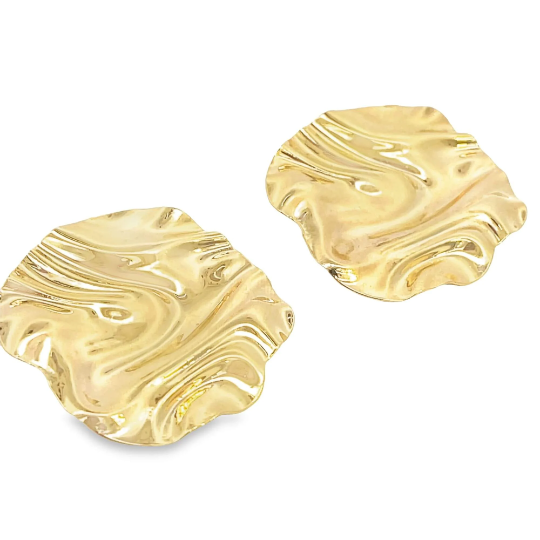 Modern Folded Round Ruffle Earrings (L465) MIA Jewelry