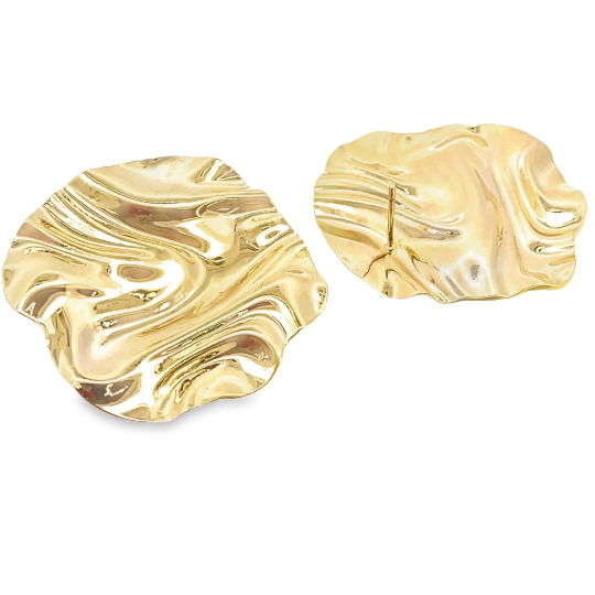 Modern Folded Round Ruffle Earrings (L465) MIA Jewelry