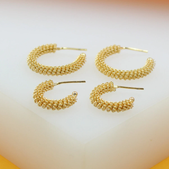 18K Gold Filled Spike Open Hoops MIA Jewelry