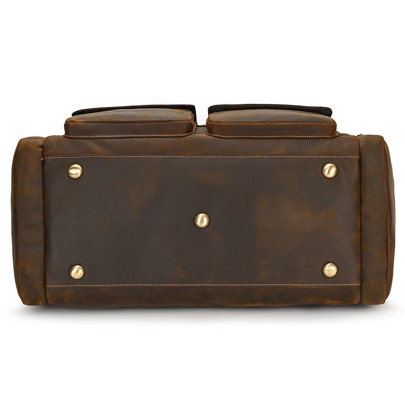Leather Handbag Crazy Horse Vintage Travel Bag CJD