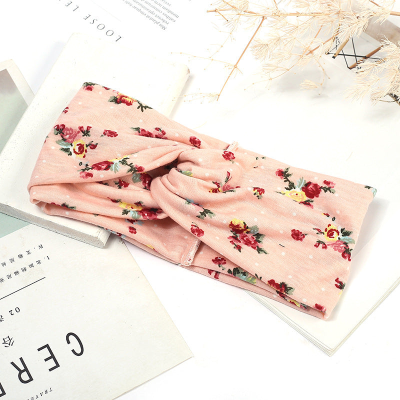 Sweat-absorbent And Anti-perspirant Bundled Headband With Wide-brimmed Print Headband LadyShow.Store