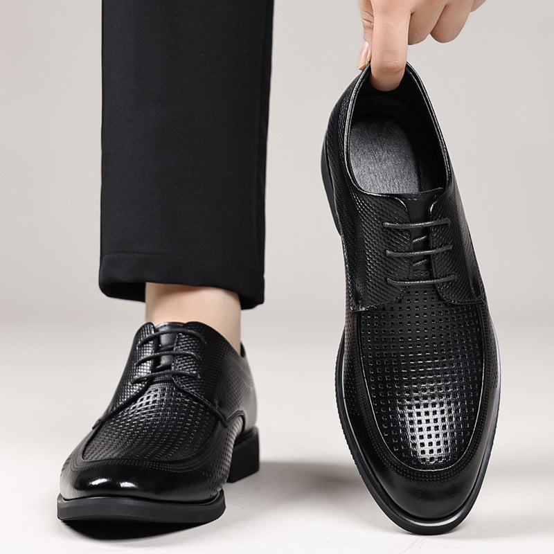 Leather Dress Shoes For Commuting With A Non-slip Round Toe Best YouTube Store