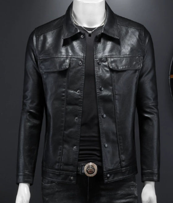 Male Premium Leather Utility Jacket Best YouTube Store