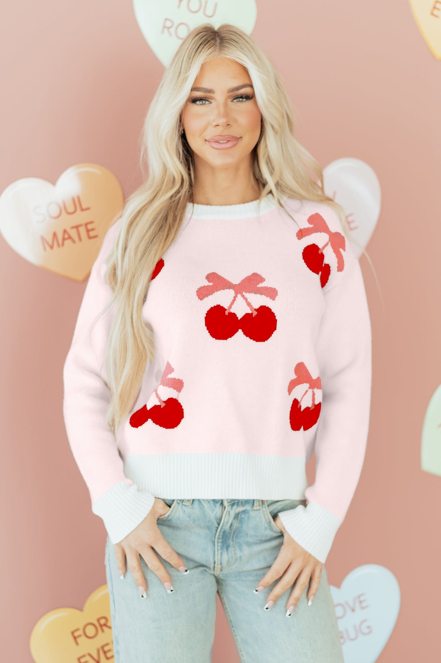 Nevaeh Pattern Drop Shoulder Sweater-2