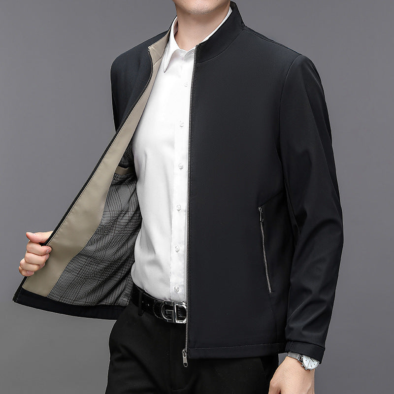 Stand Collar Middle-aged Men Casual Jacket LadyShow.Store