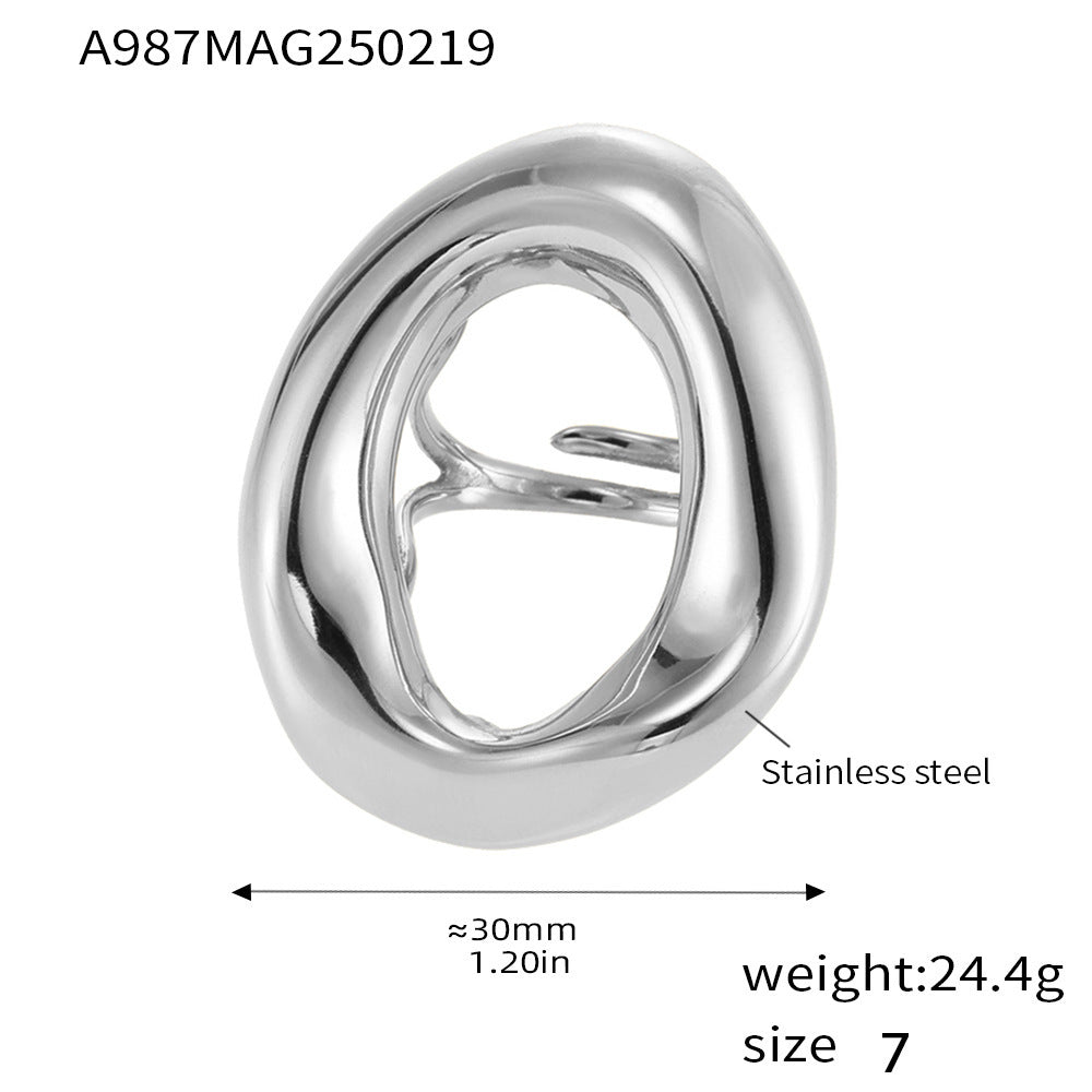 Titanium Steel Minimalist Irregular Fashion All-Match Ring LadyShow.Store