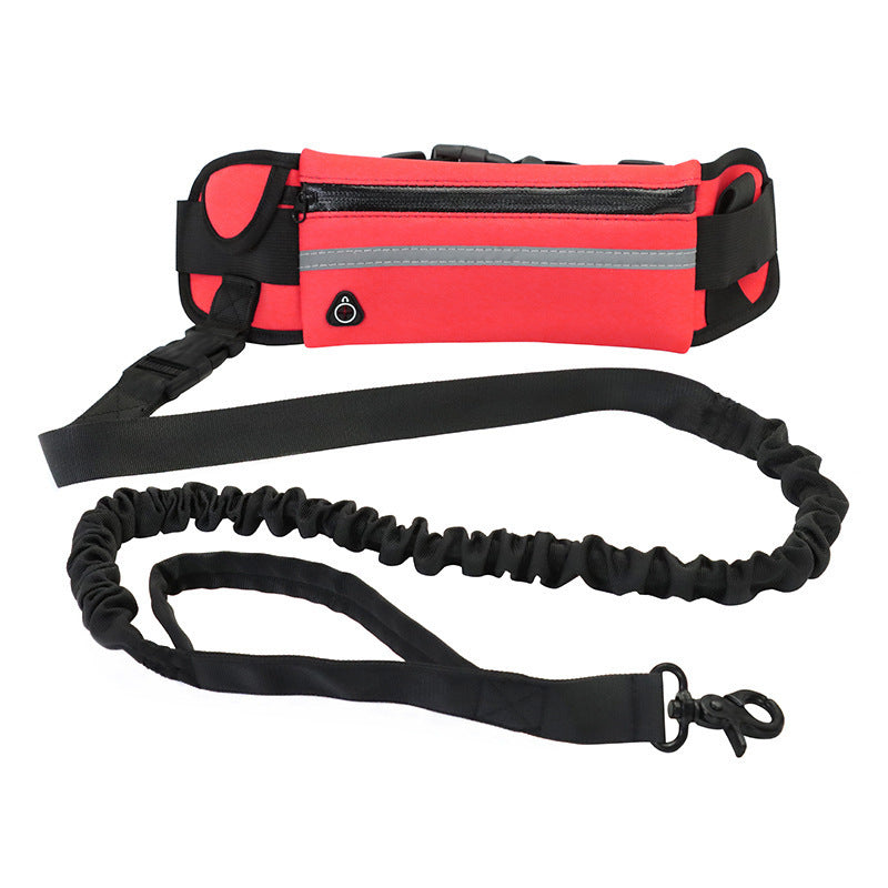 Hands Free Dog Leash Pet Walking And Training Belt With Shock Absorbing Bungee Leash For Up To 180lbs Large Dogs Phone Pocket And Water Bottle Holder Pi-Mart
